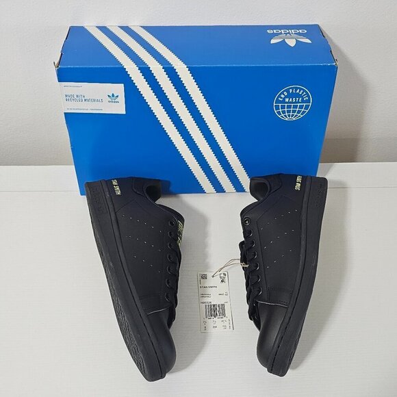 Adidas Stan Smith  'BLACK SEMI SOLAR YELLOW'  Men's Shoes Size 8   H00326 - Picture 4 of 7